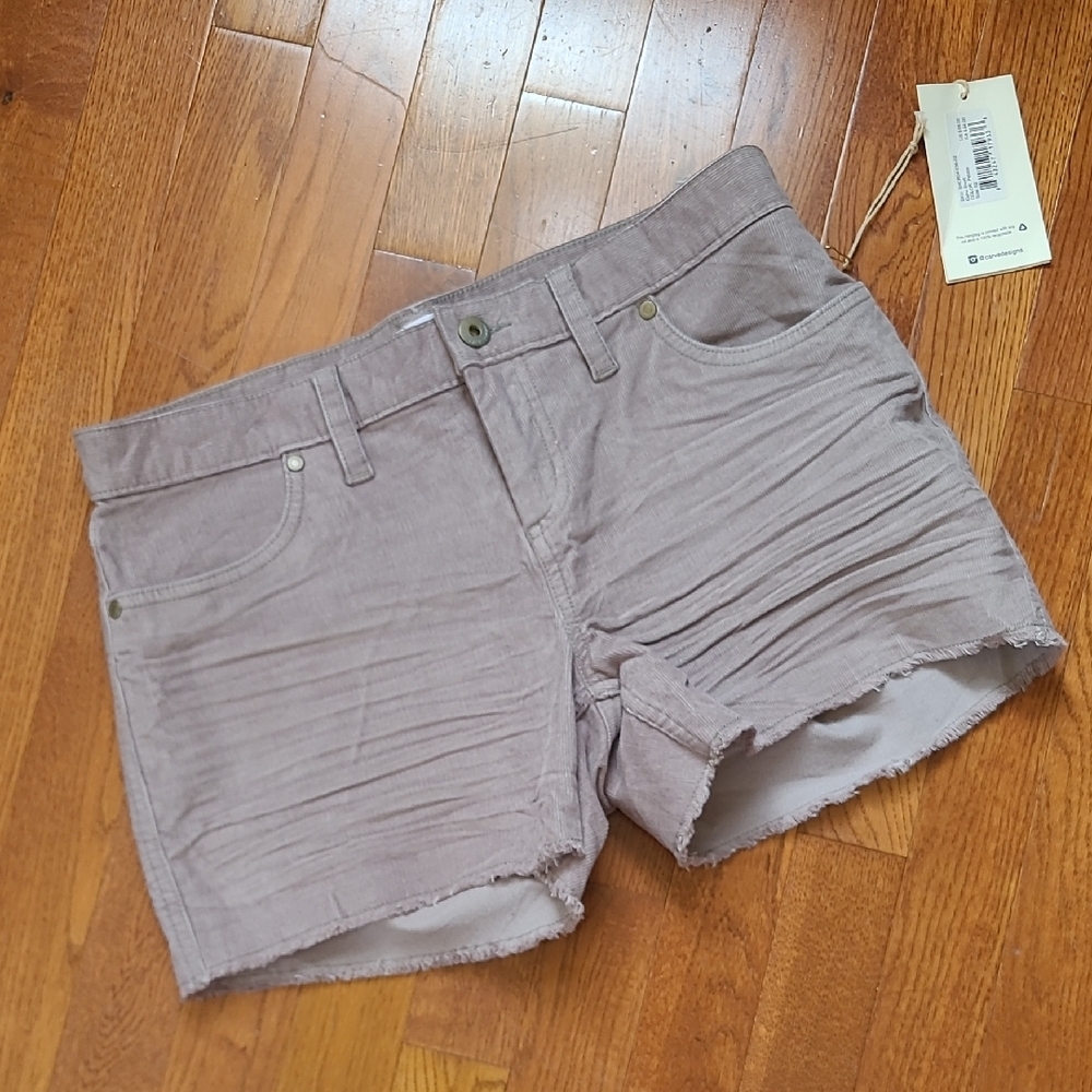 Carve Designs Gray Micro Cord Shorts Mid-Length Stretchy